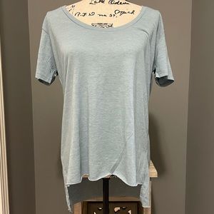 Festival Scoop Neck High Low Top- Antique Blue